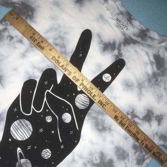 MIGHTY FINE distressed tie dye celestial peace top size M 100% cotton - Picture 7 of 7